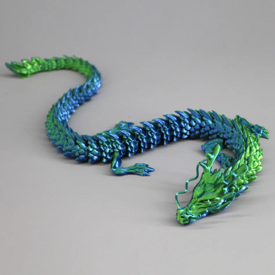 3D Printed Conjoined Dragon Ornaments, Movable Cartoon, Dragon Plants, Rockery, Fish Tank Landscaping Decoration, 30cm 60cm - view 3