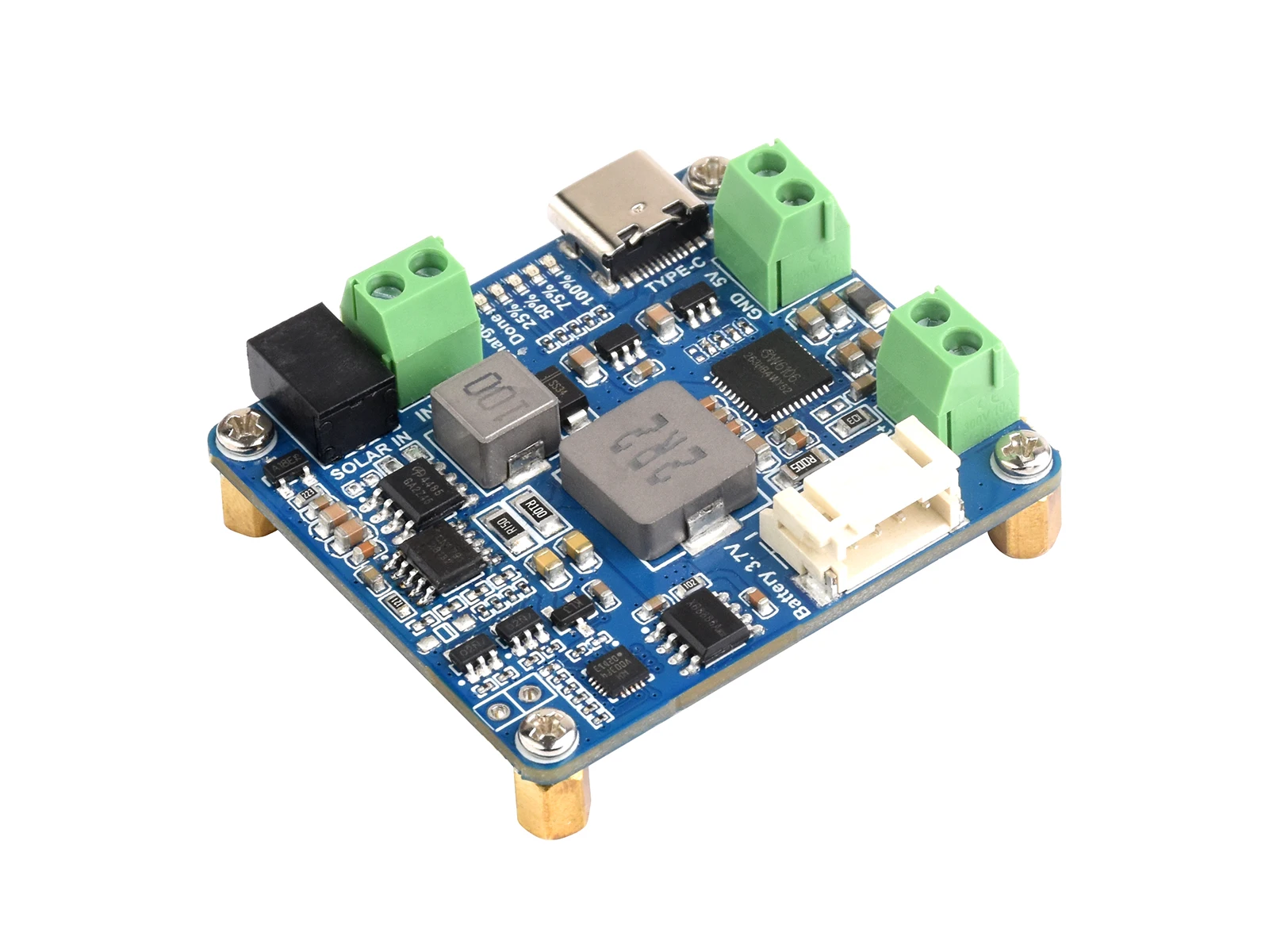 Picture 5: Waveshare Solar Power Manager Module (D), Supports 6V~24V Solar Panel and Type-C Power Adapter, 5V/3A, for Raspberry Pi/Arduino
