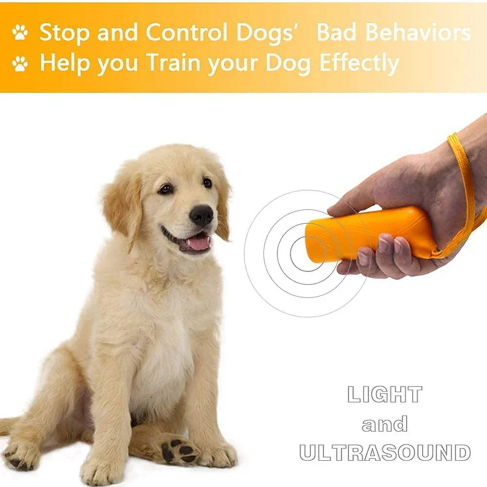 Pet Bark Arrester 3 in 1 Dog Whistle Anti Barking Device Ultrasonic Dog Repeller Stop Barking Control Training Tool with Light