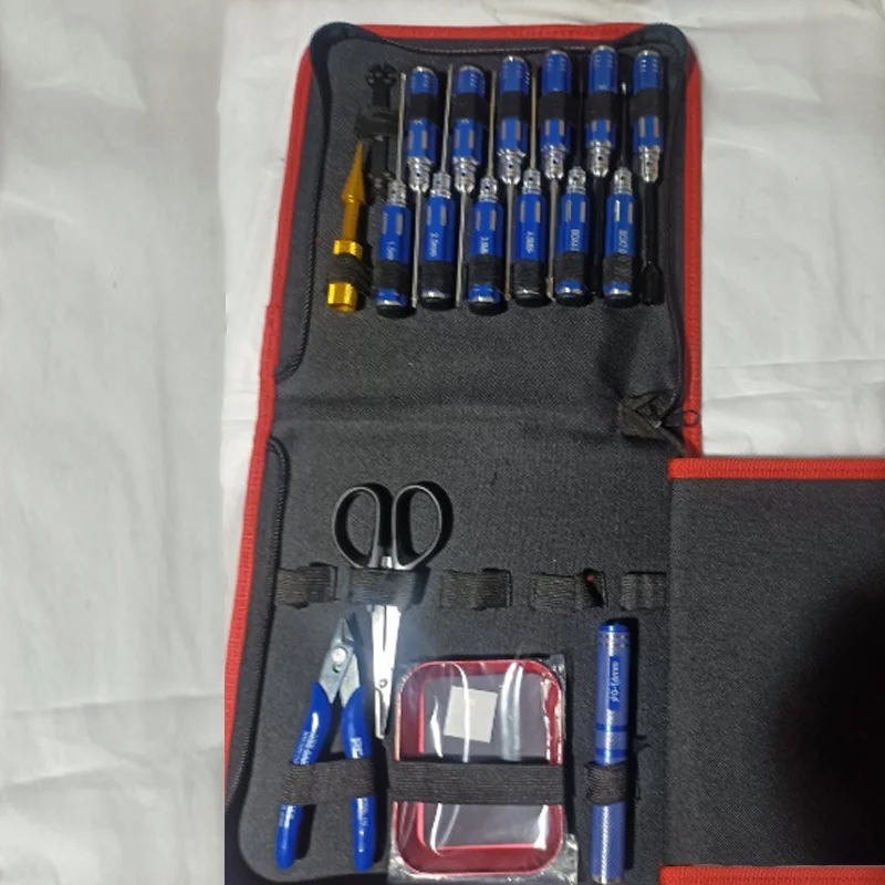 18 Piece Set of Tool Kit Hardware Aviation Model Tools Blue Hexagonal Handle High-speed Steel Phillips Screwdriver