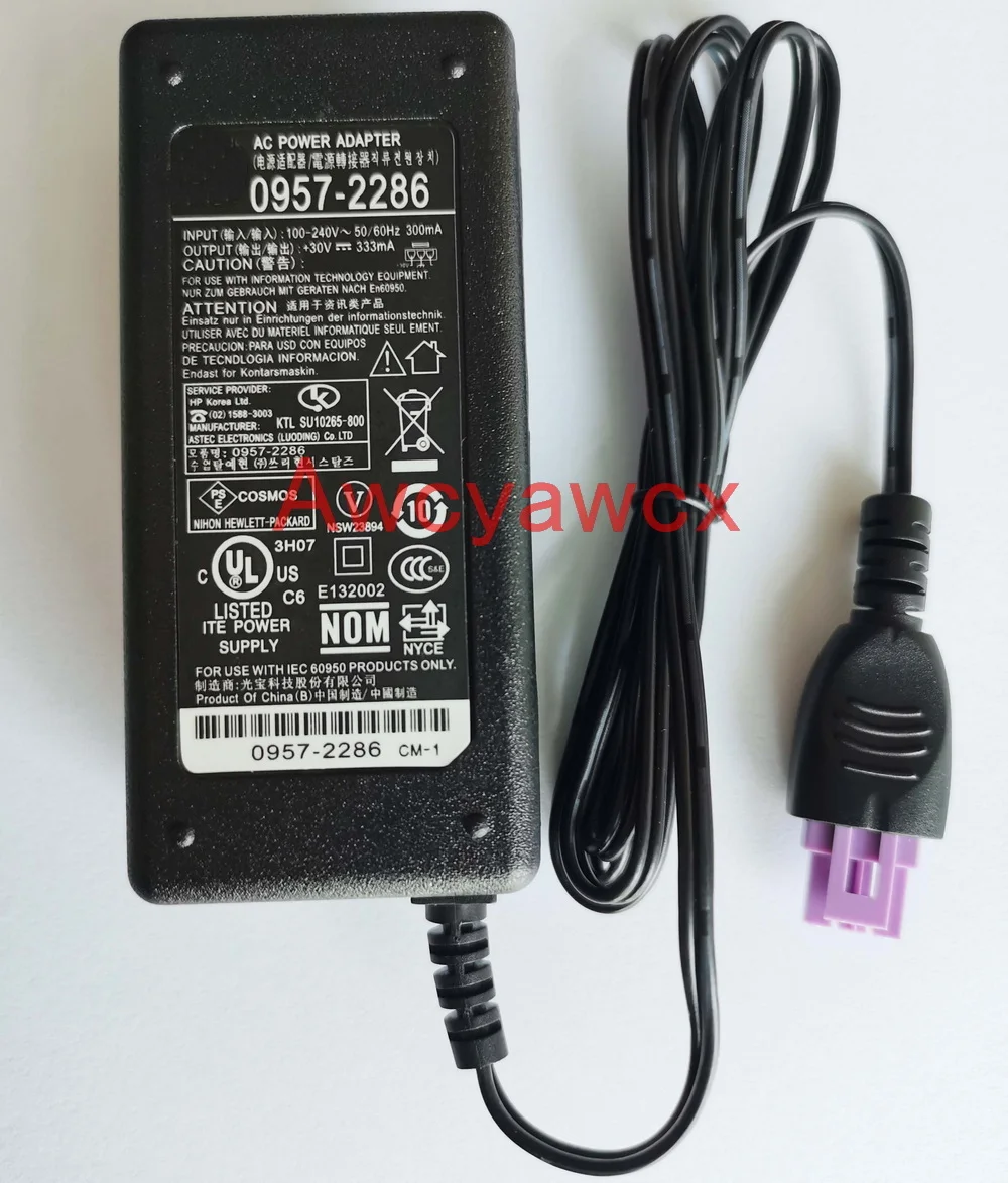 AC / DC 100V-240V Original Adaptador supply 0957-2286 2398 HP Deskjet 1050 1000 2050 2000 2060 30V 333mA power adapter