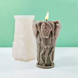 DIY Horse Relief Silicone Candle Mould 3D Animal Statue Soap Resin Plaster Making Set Ice Chocolate Cake Baking Mold Decor Gifts