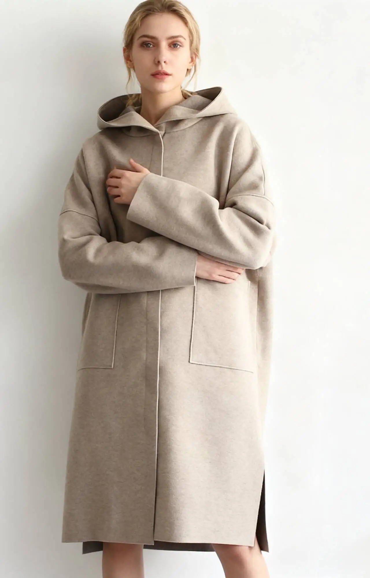 

Wool Blend Coats Womens Woolen Coat Short Women Winter Chenille Double-Breasted Classical Style Office Lady Formal High-Quality