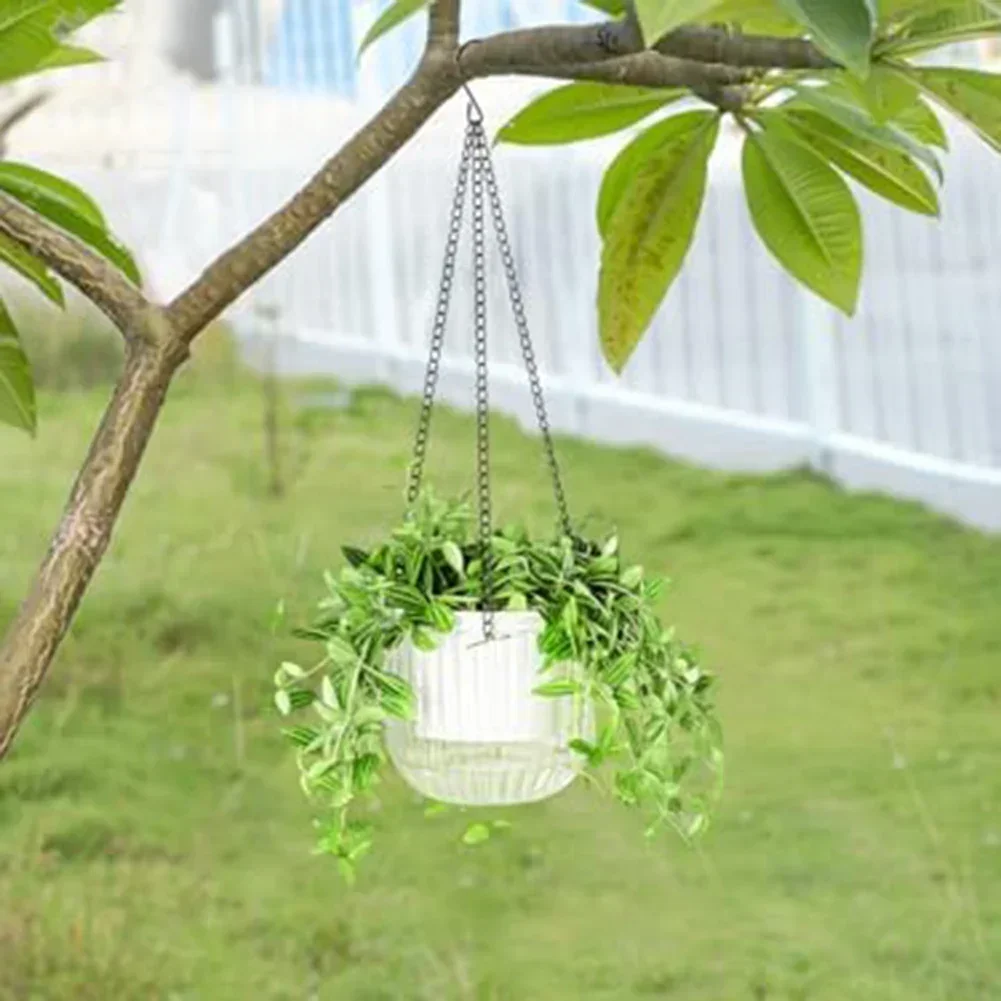Decorative Hanging Basket Effective Drainage System Hanging Plant Pot Cotton Rope System Lightweight Plastic Material