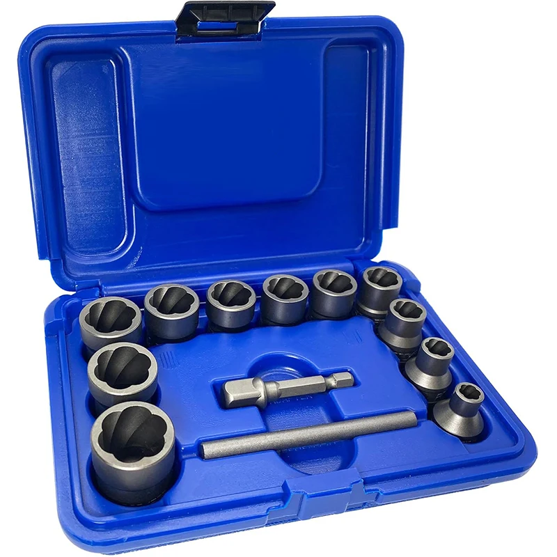New High Quality 3/8 Inch Drive Nuts Removal 13 Piece Impact Bolt & Screw Extractor Set