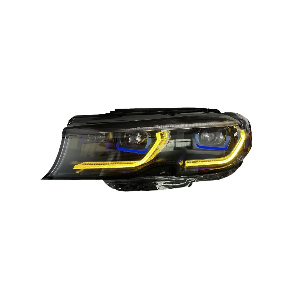 

Для BMW 3 серии G20 G28 320i 325i 330i 2019-2022: Обновленные светодиодные фары в сборе с желтыми ДХО и линзами-проекторами, автомобильные аксессуары