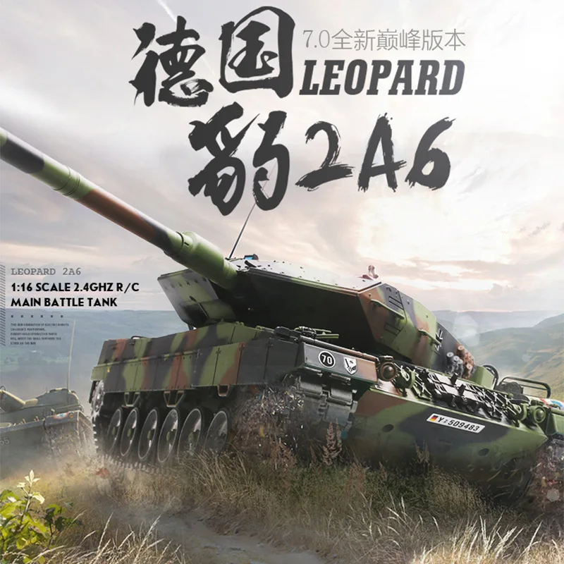 

Heng Long Remote Control Leopard 2A6 Battle Tank 1 16 Scale 2 4 GHz Military Toy With Metal Tracks Shooting Function For Boys
