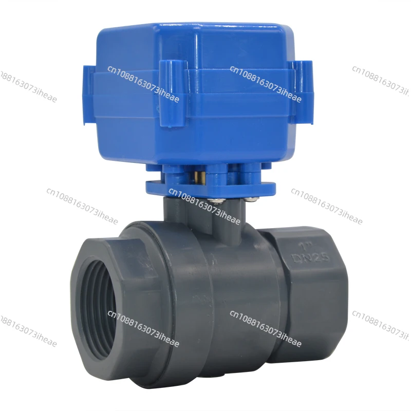 UPVC micro electric, plastic ball valve, bidirectional water control valve, acid and alkali resistant DN25 AC220V