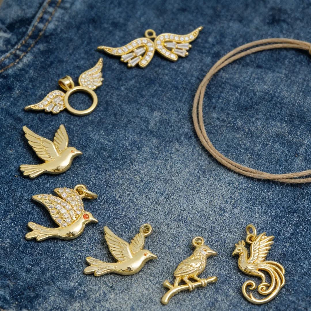 

3Pcs Pendants Brass Zirconia Delicate Vintage Charms Hollow Shiny for DIY Jewelry Making Necklace Bracelet Accessories Supplies