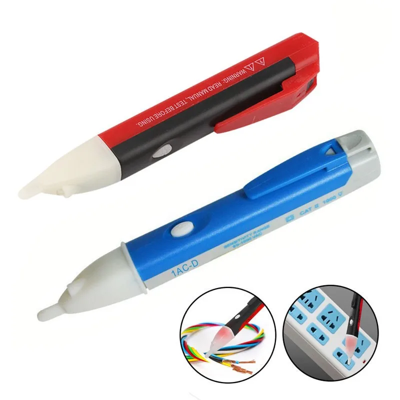 Elektrische indicator 90-1000V Contactloze stopcontact Muur Stopcontact Spanningsdetector Sensor Tester Pen LED-licht AC 110V-220V