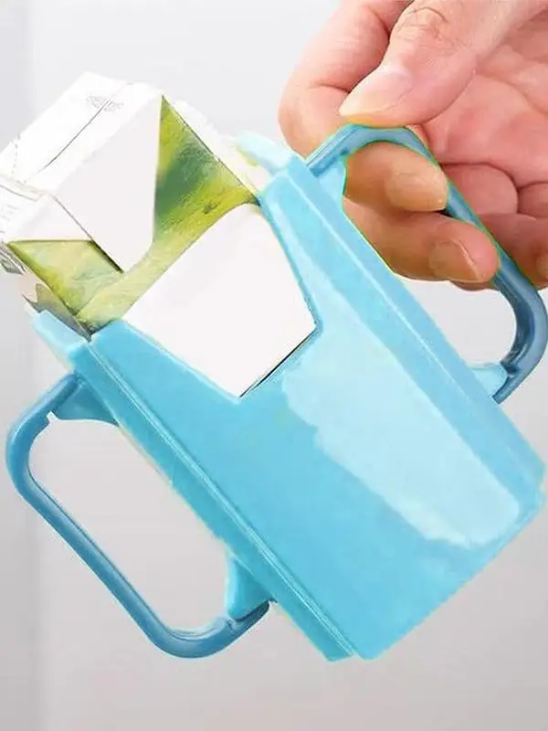 Adjustable Milk Cup Holder with Handle Juice Box Holder Anti Squeeze Bag Holder Portable Adjustable Milk Carton Cup Holder