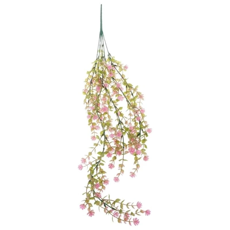 

E8BD Artificial Flower Camellia Garlands Realistic Hanging Plant For Wedding Aisle Decoration Wall Hangings