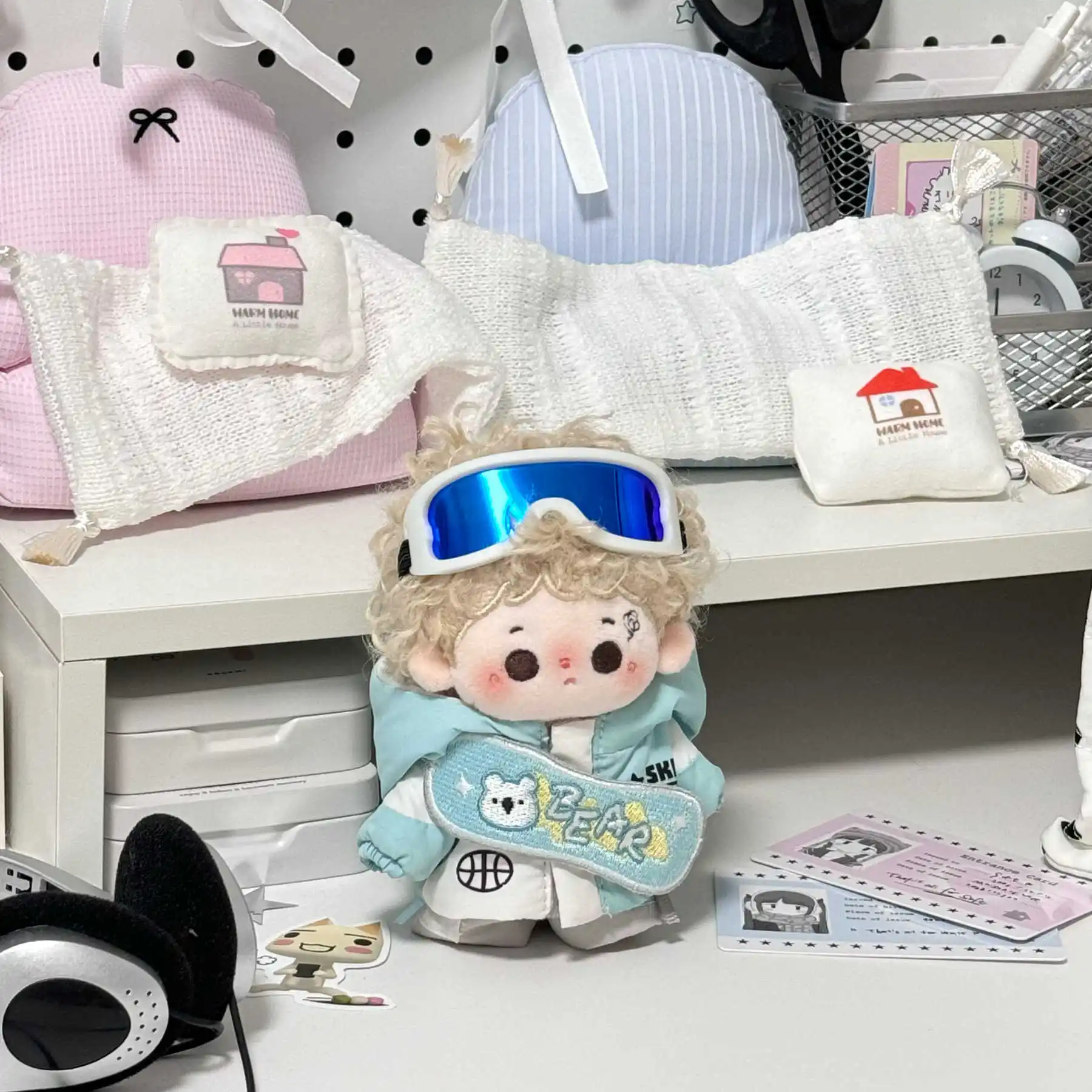 10cm 15cm 20cm Doll Skiing Clothes Ski Board Goggles Fashion Hat Suit Stuffed Plushies Plush Doll Accessories Anime Toy Kids