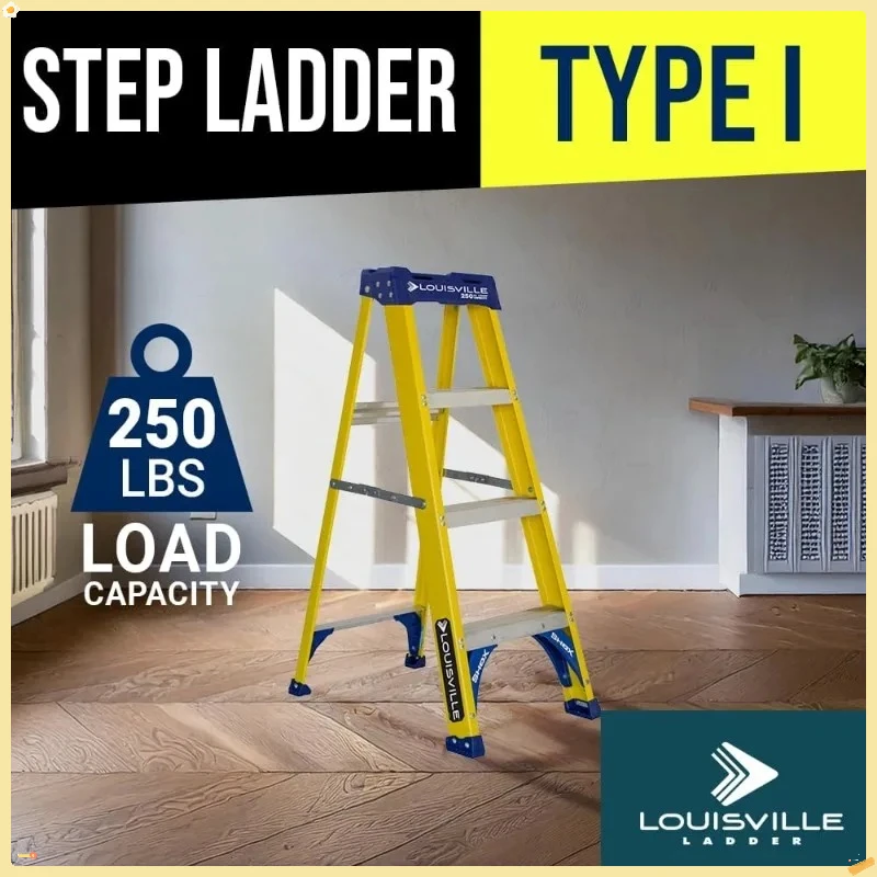 8-Foot Fiberglass Step Ladder - 250-Pound Load Capacity, Type I