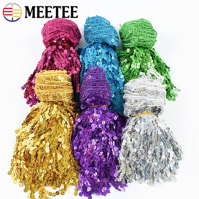 

6Yards 15cm Sequin Fringe Tassels Laser Lace Trim Fringes for Dresses Wedding Clothes Decorative Tassel DIY Sewing Accessories