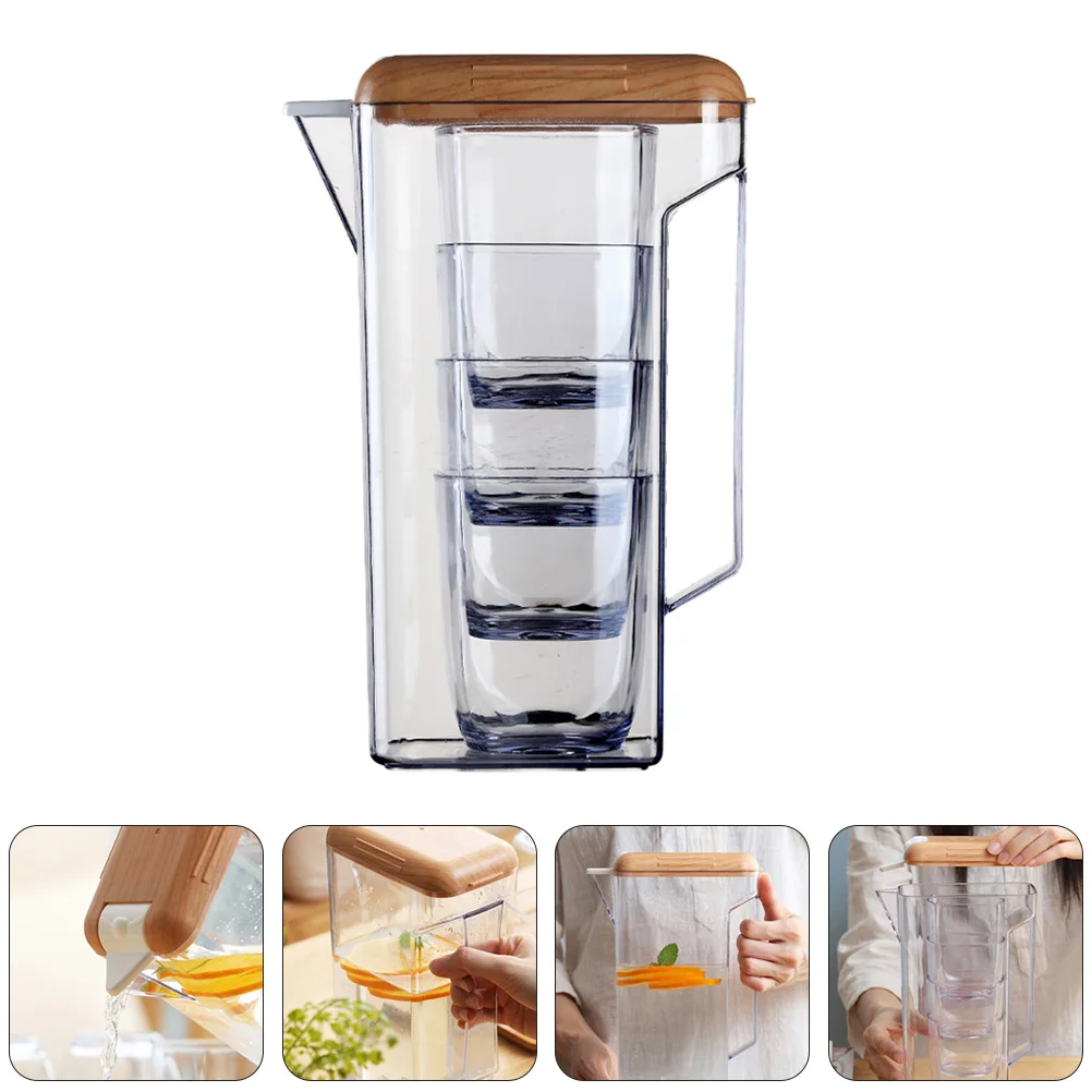 

1600Ml Plastic Cold Water Pitcher Clear Large Capacity Juice Tea Pot For Party Picnic Bbq Handle Water Jug Kitchen Drink