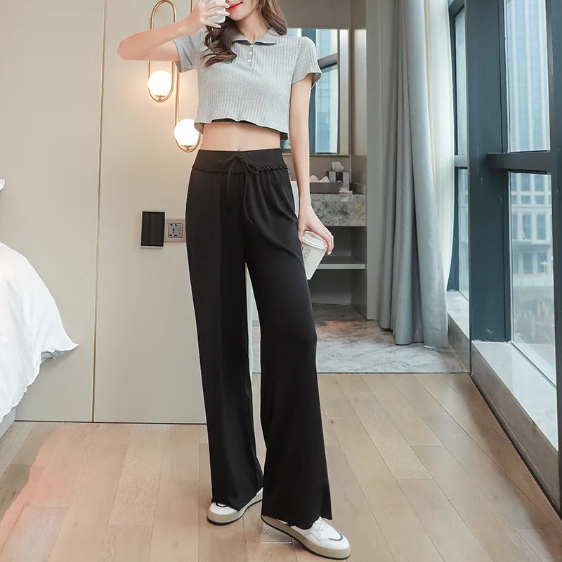 Spring Suit Pants Female Solid Wide Leg Pants Women Full Length Pants Ladies High Quality simple Casual Straight Pants