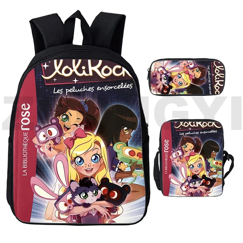 Mochila Lolirock Backpacks Sets Back Packs for School Teenagers Girls 3D Anime Lolirock Schoolbags 12/16 Inch Cute Bag Travel