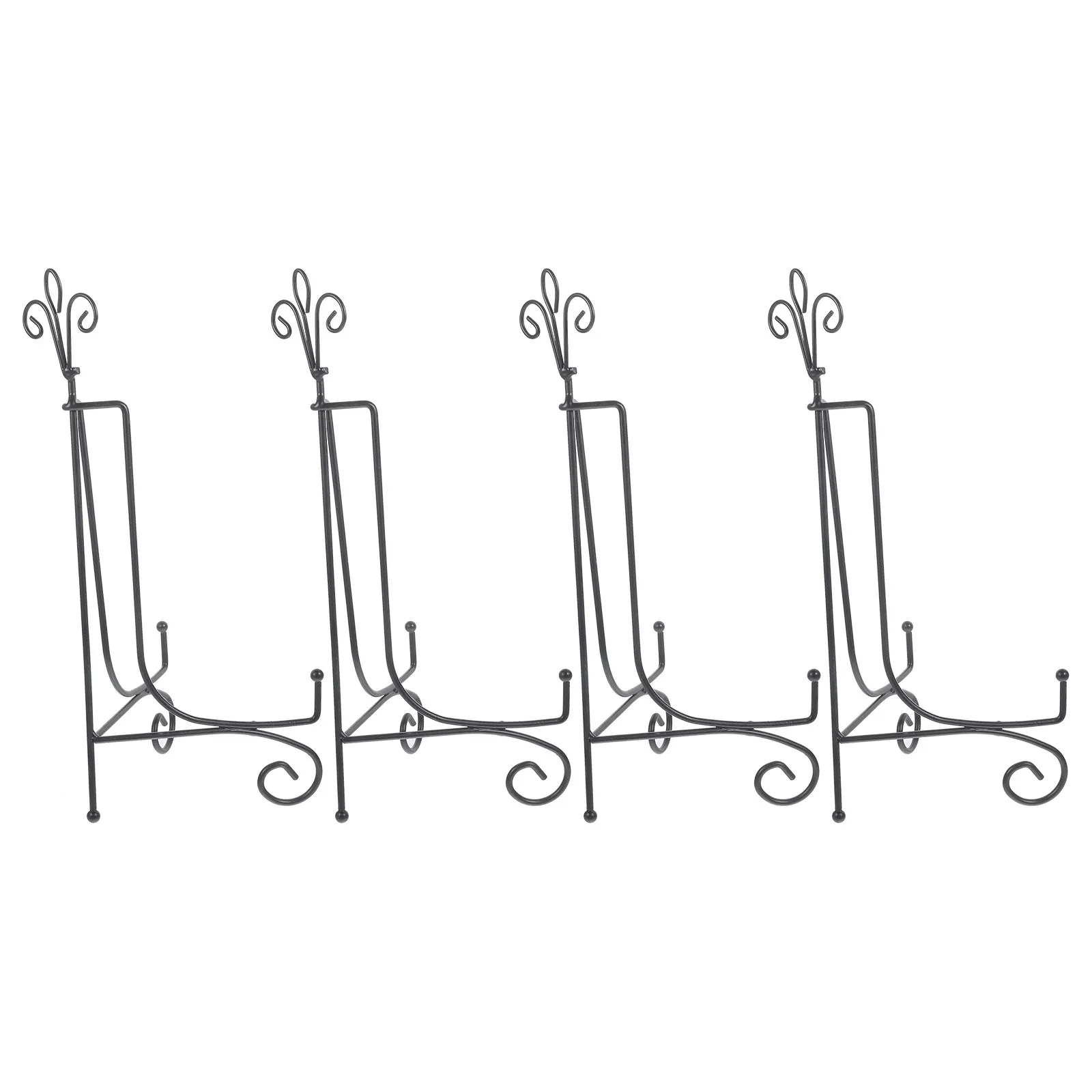 

4Pcs Iron Plate Display Stand for Picture Frames Artwork Decorative Plates Book Recipe Holder Minimalist Home Office Desk Easel