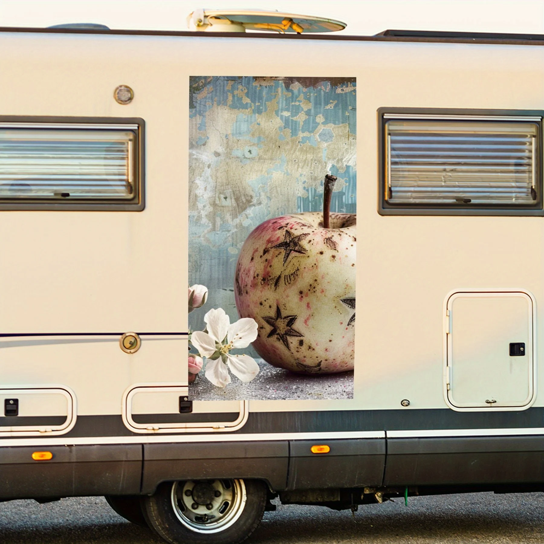 

Винтажная автомобильная наклейка с флагом яблока, виниловая наклейка на сторону моторики дома, водонепроницаемая самоклеящаяся виниловая наклейка на сторону