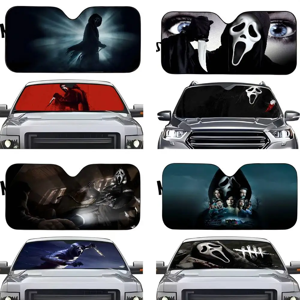 

S-Scream Ghostface автомобильный солнцезащитный козырек с мультяшным окном для детей и взрослых адсорбционный солнцезащитный козырек