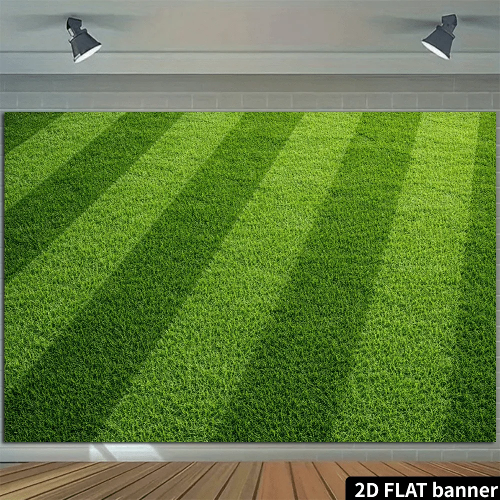 1 Stück, 2D flach, Fußballfeld-Rasen-Hintergrund. Realistische grüne Grasstruktur, fußballthemenbezogene Szenengestaltung, aus langlebigen Materialien. w – Detail 5