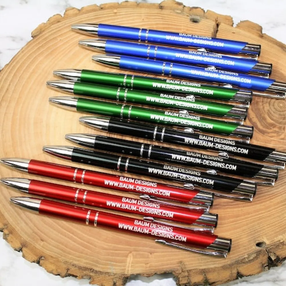 10 Stück personalisierte Business-Stifte, Großbestellung mit individuellem Text | Marketingmaterial Schreibwaren Bürobedarf Event-Geschenke – Detail 3