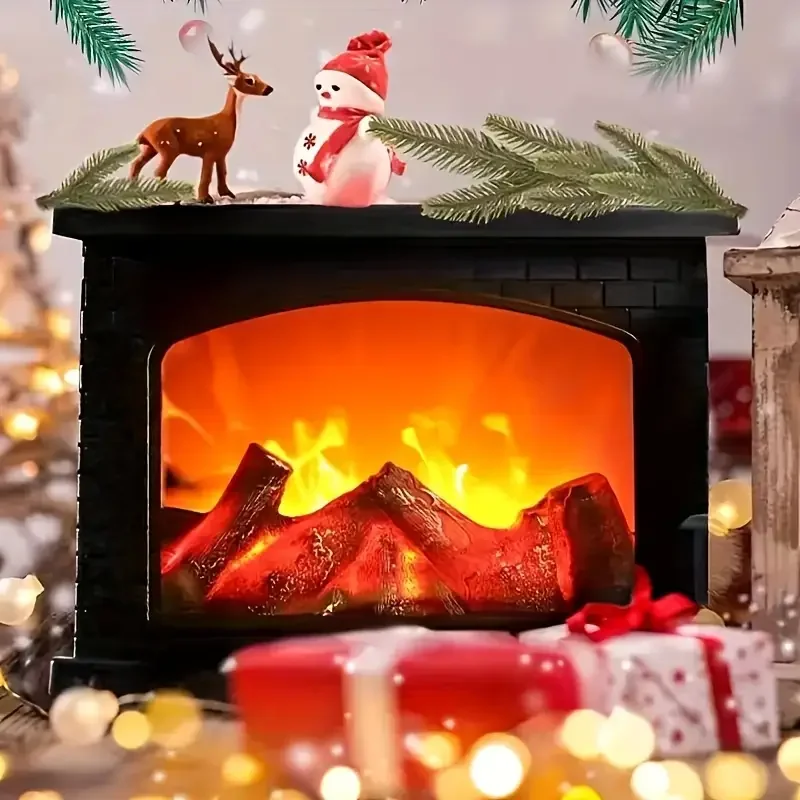 Lampe de cheminée LED, flamme réaliste, alimentée par USB, Style Vintage, pour salle intérieure, terrasse, noël, Halloween, décor de table