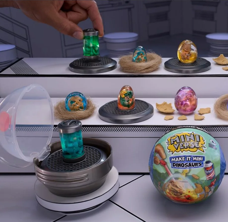 Miniverse Asli Make It Mini Dinosaurus Dunia Jurassic Diy Bola Buta Telur Dinosaurus Mainan Diy Anak Hadiah Ornamen Bola Buta