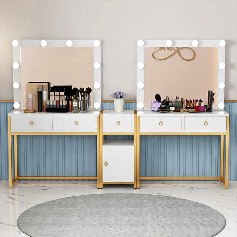 Studio dressing table with light luxury makeup table training school makeup table beauty salon