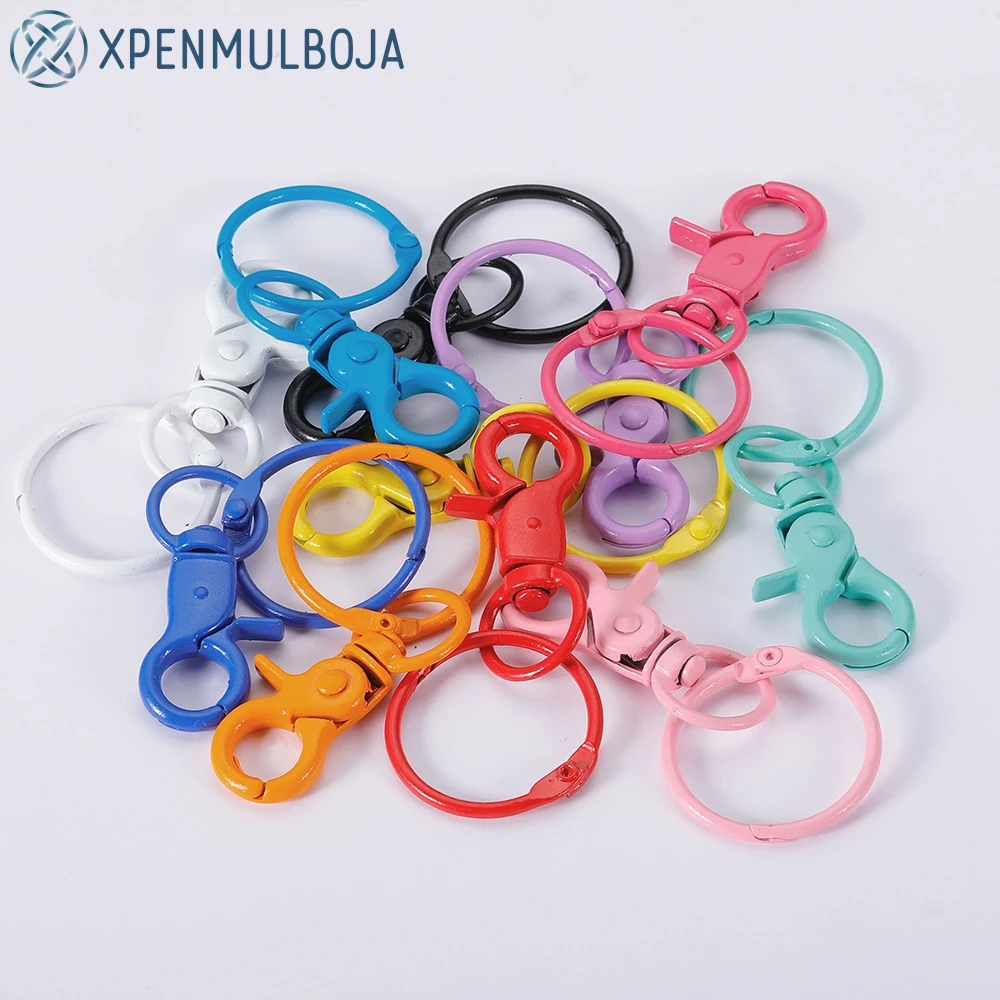 20pcs/lot Colorful Keyrings DIY Key Chains Accessories for Craft Enthusiasts 12 Colors Key Rings Professional Keychain Wholesale