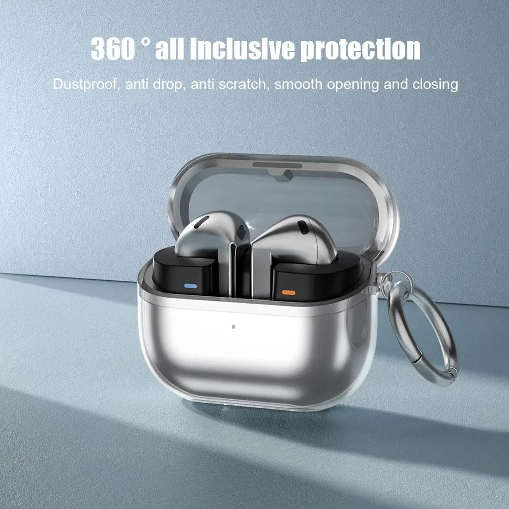 Transparente Bluetooth Earphone Protector Case, Fone de ouvido manga protetora com mosquetão, Samsung Galaxy Buds 3 Pro