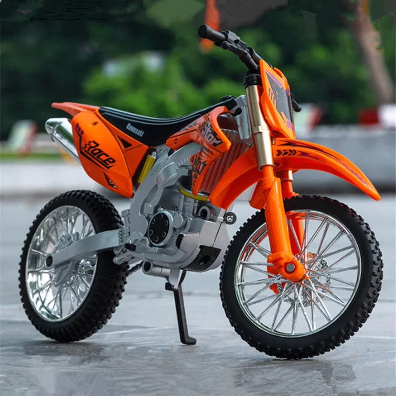 

1:10 KX450 Alloy Sports Motorcycle Model Diecast Metal Street Crosscountry Racing Motorcycle Model Simulation Childrens Toy Gift