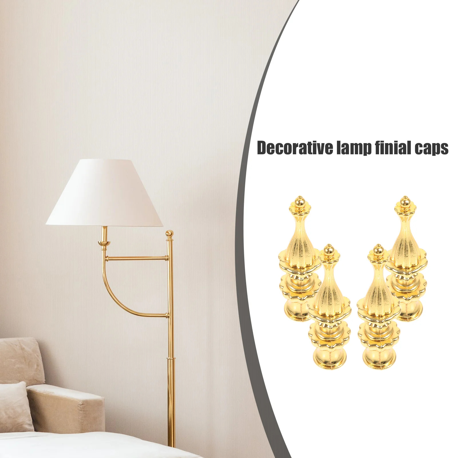 4 Pcs Lamp Top Decoration Floor Finial Knob Desk Decorate Double Layer Finials Caps Zinc Alloy Table Decorative