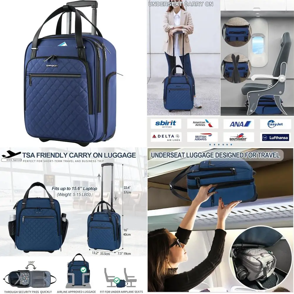 

Lightweight Multi-functional Rolling Overnight Bag - 16 Wheeled Carry-On Weekender Bag for Travel