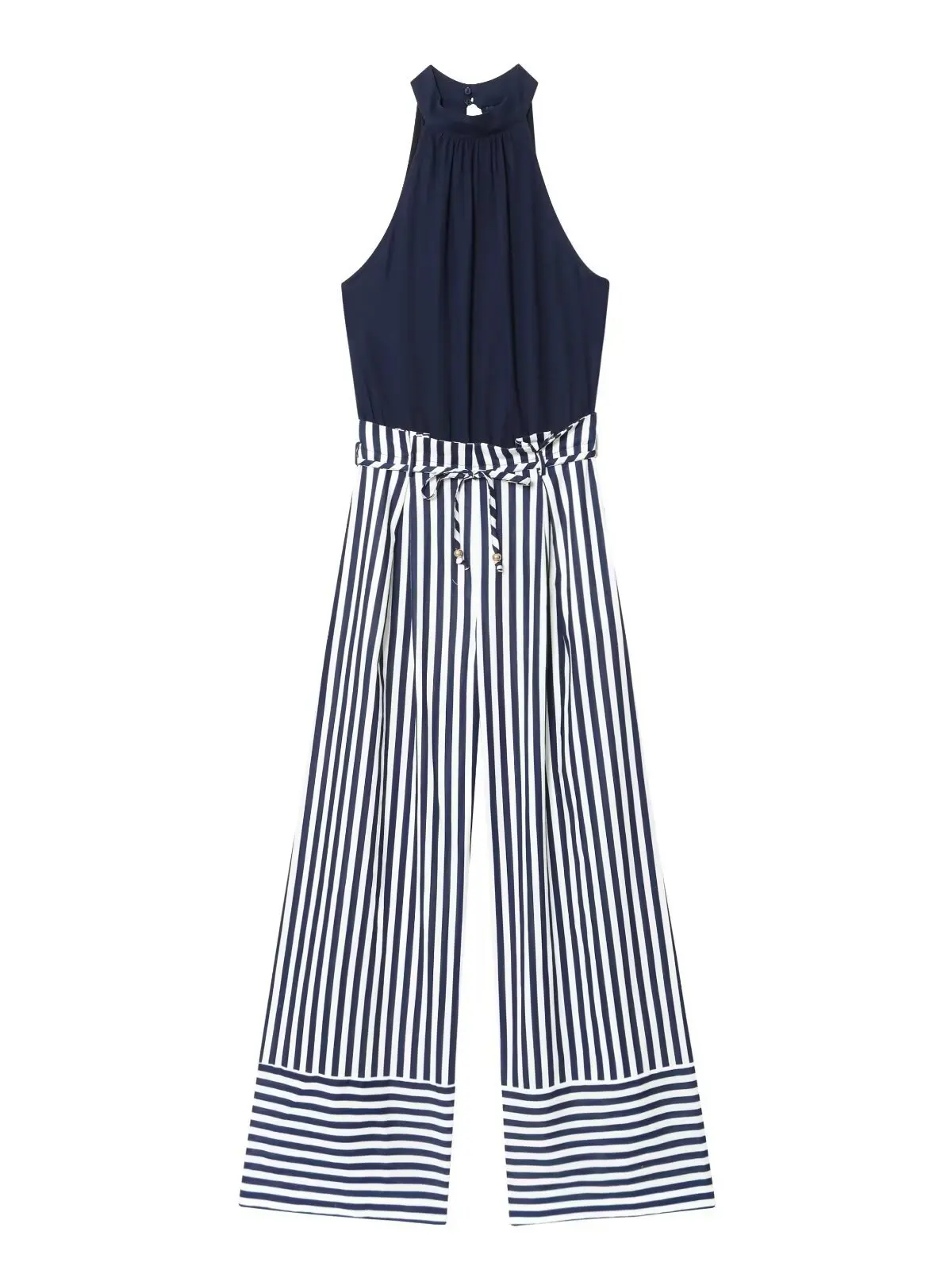 

High Waist Cross-Border Linen Blend Jumpsuit Autumn New Sle Ele Patchwork Women's High Waist Long Pants Faionable
