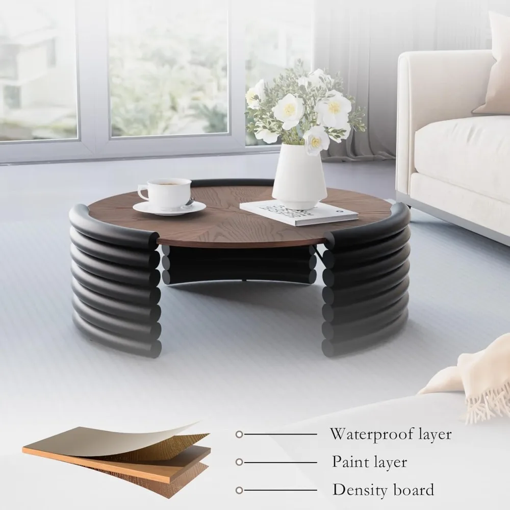 طاولة قهوة حديثة مكونة من 36 قطعة مركزية معاصرة ذات دائرة منخفضة لغرفة المعيشة ومنطقة الترفيه