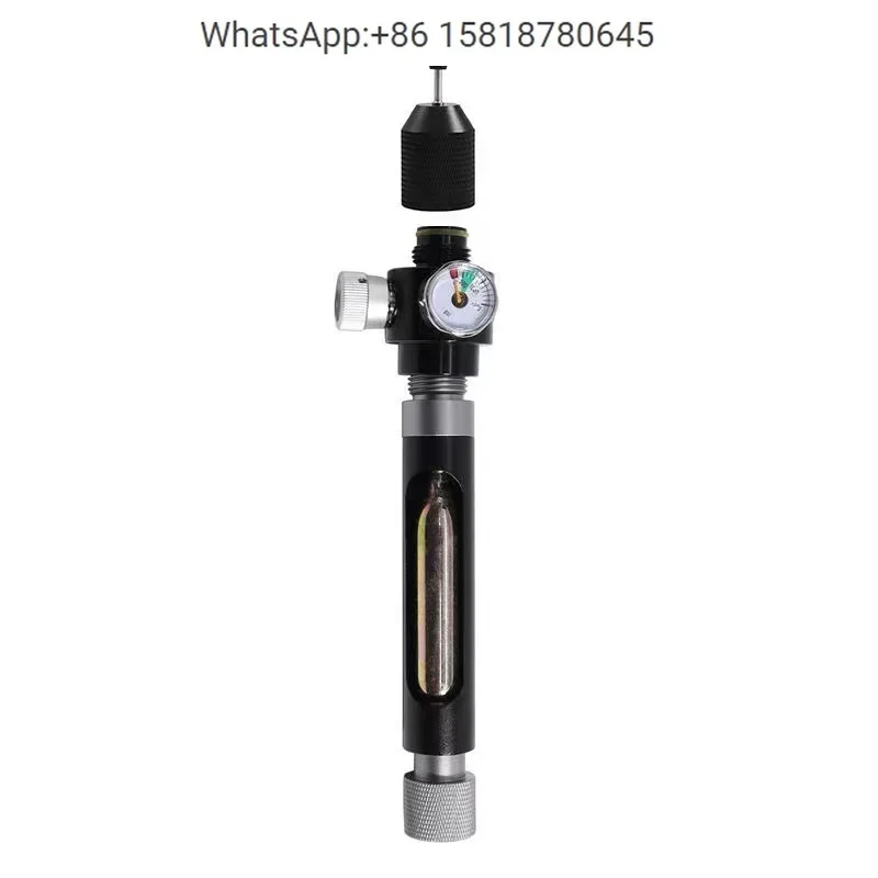 Válvula de inflado para bicicleta y baloncesto, 12G, cilindro pequeño de acero sin rosca, válvula de apertura de CO2, válvula de inflado