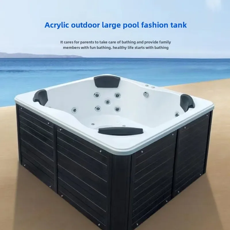 Outdoor Hot Hub for Multi-person,Big Constant Temperature Swimming Pool,Acrylic Large Garden Yard Home Massage Spa Bathtub