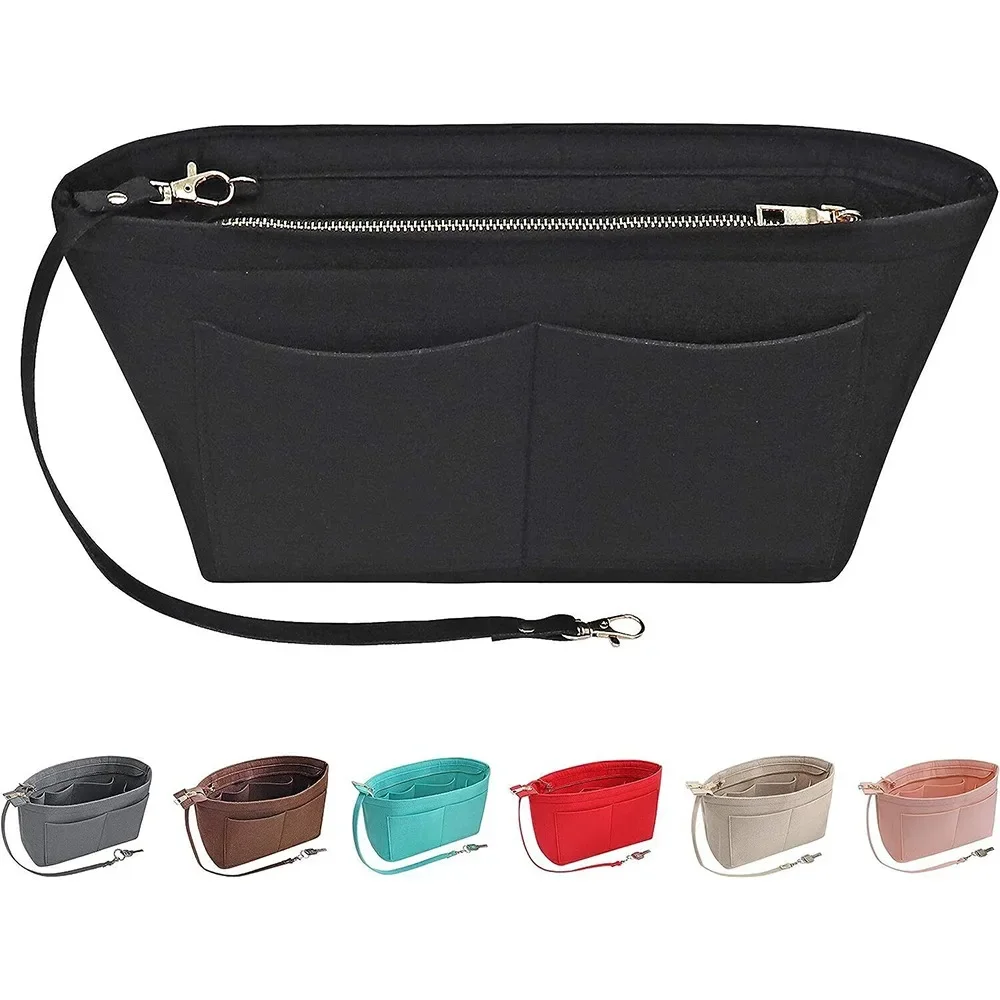 

Portable Travel Organizer Handbag Felt Bag Tote Cosmetic Bags Insert Liner Purse Pouch Women Storage Brand Bags For Handbag