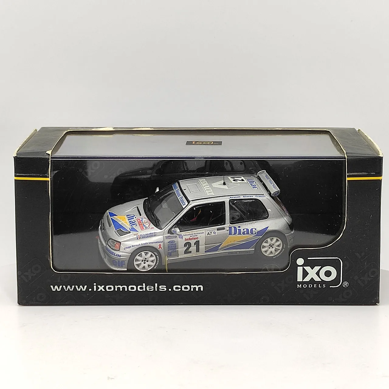 

Дефект с поверхностью краски, потрескавшаяся литая под давлением IXO, масштаб 1:43, Renault Clio Maxi # 21 1995, модель автомобиля из сплава, Коллекционная игрушка, подарок, сувенир