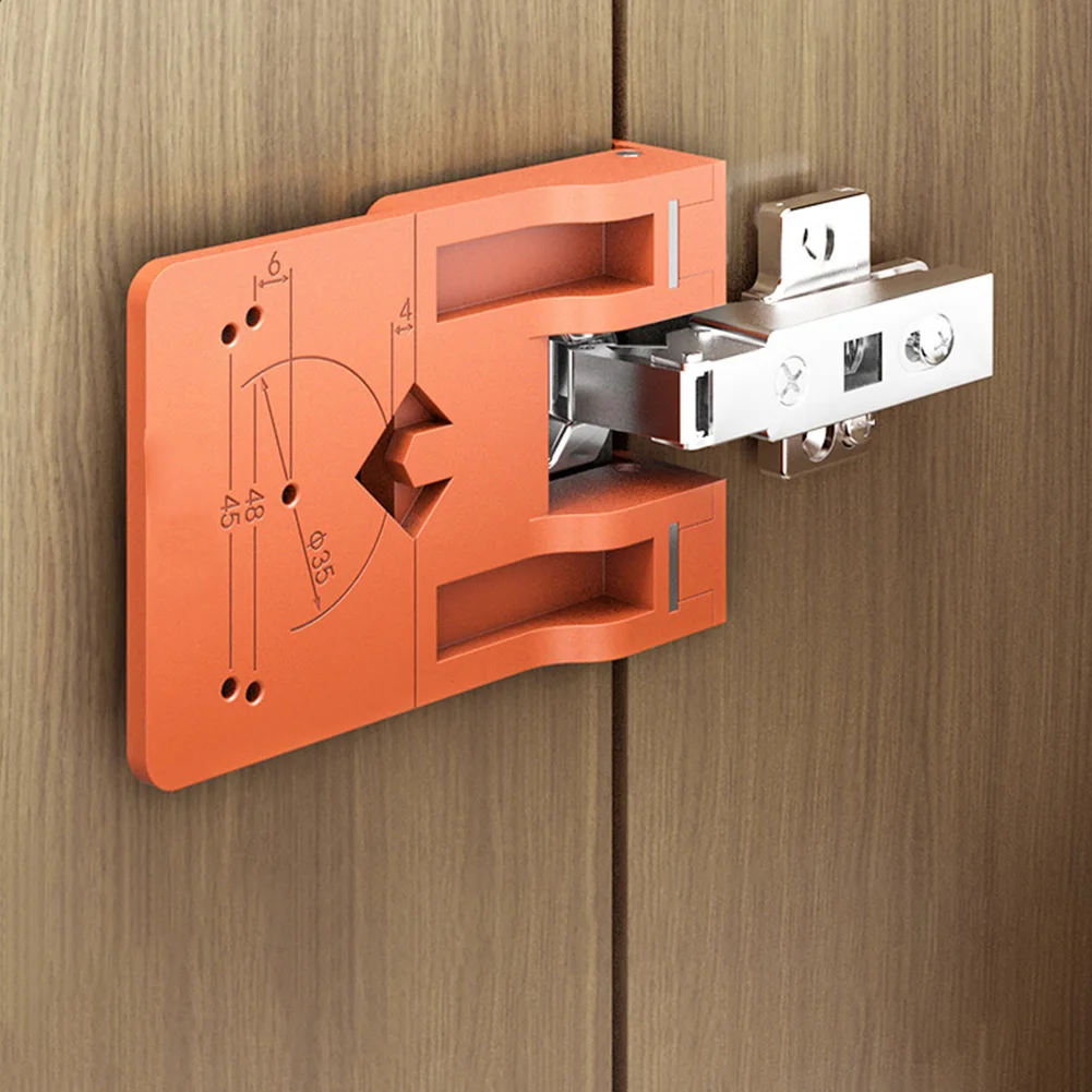 DIY Installation Orange Cabinet Hinge Jig Quick Alignment Pre-set Guide Grooves For European Three-in-one Hinges