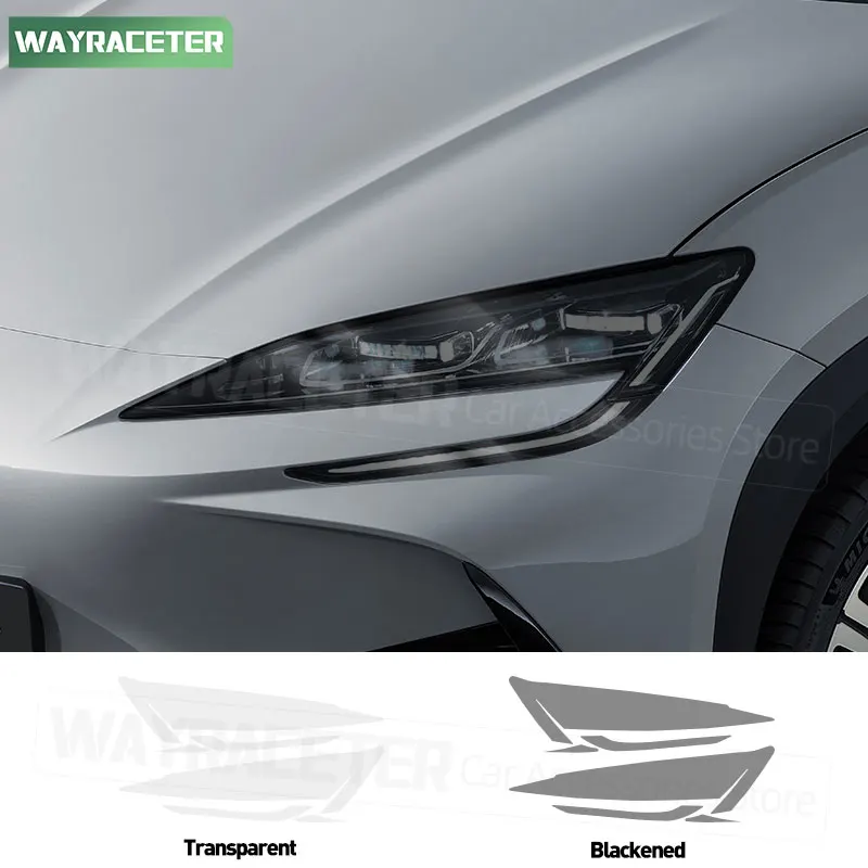 

2 Pcs/Set Car Headlight Tint Smoked Black Protective Film Transparent TPU Sticker For BYD Sealion 7 2025 2026 Accessories