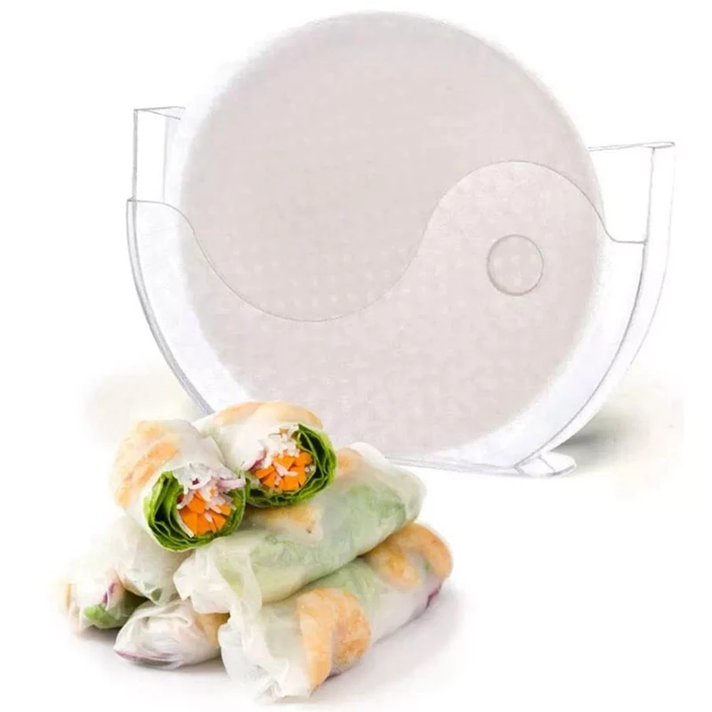 Rice Paper Packaging Container Spring Rolls Water Bowl Rice Paper Holder Vietnamese Pie Box Kitchen Tools