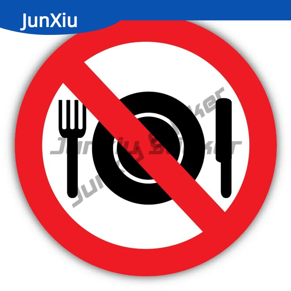 

No Food Ban Stop Sign Sticker For Car Window Bumper Truck Pickup Camper Suv Camping Bumper Cover Scratches Decorative Decals Pvc