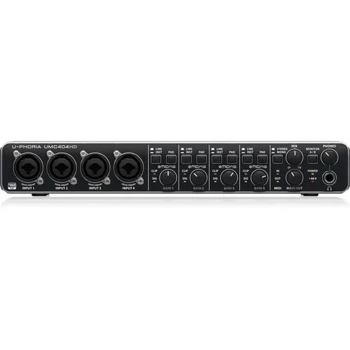 Behringer UMC404HD 4x4 سطح المكتب USB واجهة الصوت كارت الصوت الغيتار الكهربائي تسجيل مباشر كارت الصوت الخارجي