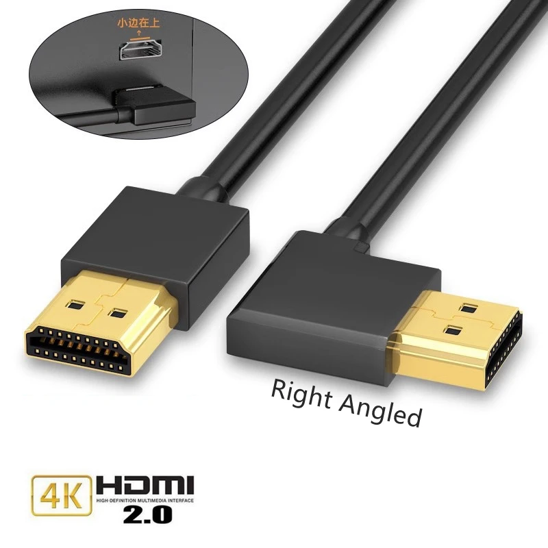 90/270 Degree Angle HDMI Cable 4K/60Hz HDMI-Compatible 2.0 Cable Video Audio HDMI Cable 0.15M 1M 3M 5M For RTX 3080 PS4 Xbox