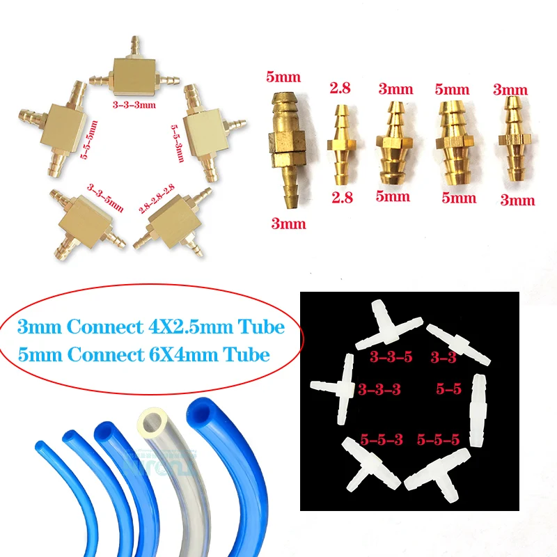 10 sztuk 3-5mm PE plastikowy złącze trójnikowe złącza do węża akcesoria do akwarium zbiornik wody pompa powietrza rura złącza wody ogrodowa