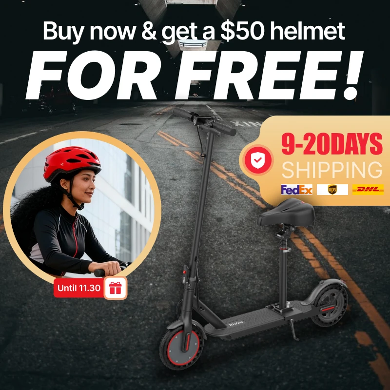 

G01 Electric Scooter with Seat | 350W Motor, 19 MPH Top Speed, 21 Miles Range, Dual Brakes