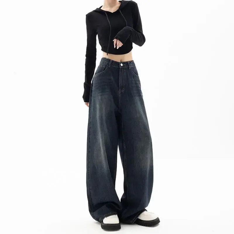 Vintage Baggy Jeans Women Streetwear Y2k Wide Leg Oversized Harajuku Denim Trouser Autumn Korean Fashion Jeans Pants